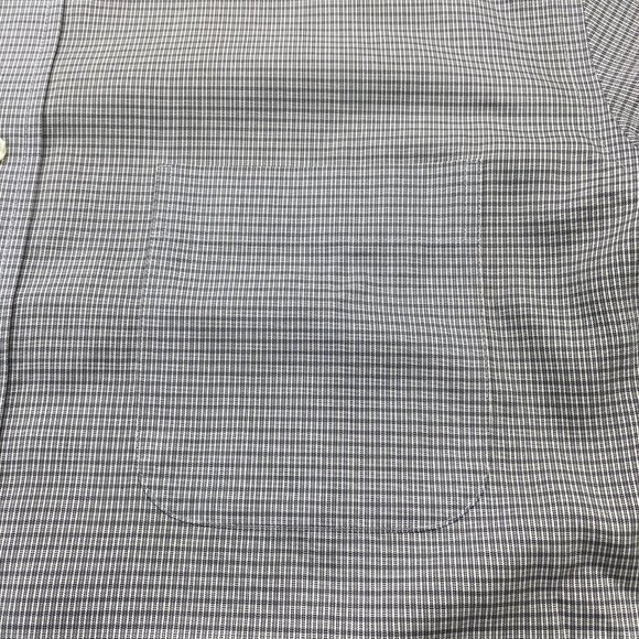 Eddie Bauer Shirt Men Large Tall LT Gray Checkered Button Down Wrinkle Free Polo - Picture 2 of 7